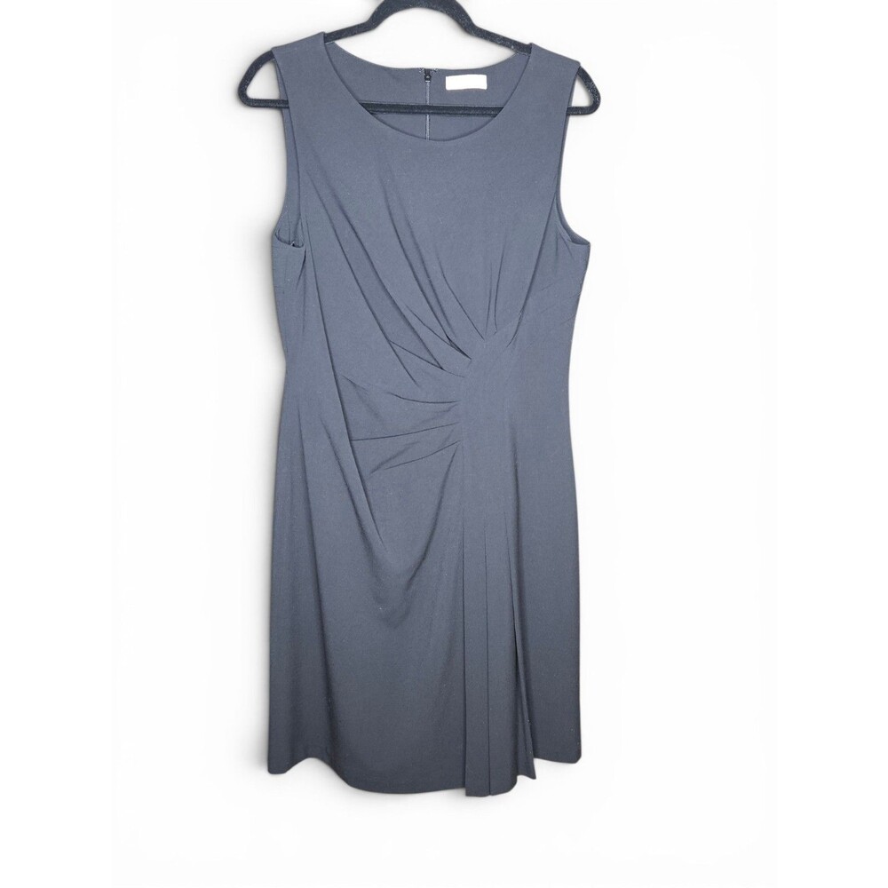 Calvin Klein Midi Dress Womens Size L/XL Black Sleeveless Lined Sheath